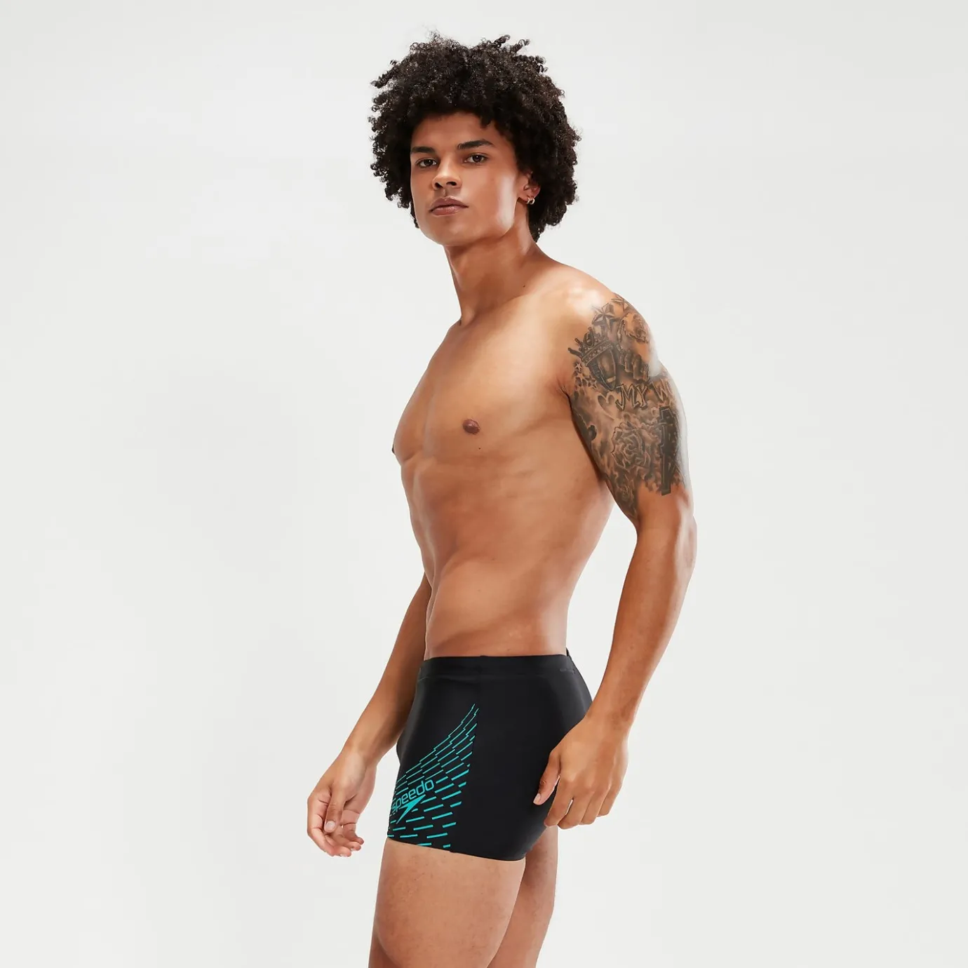 Men's Medley Logo Aquashorts Black/Aqua*Speedo Hot