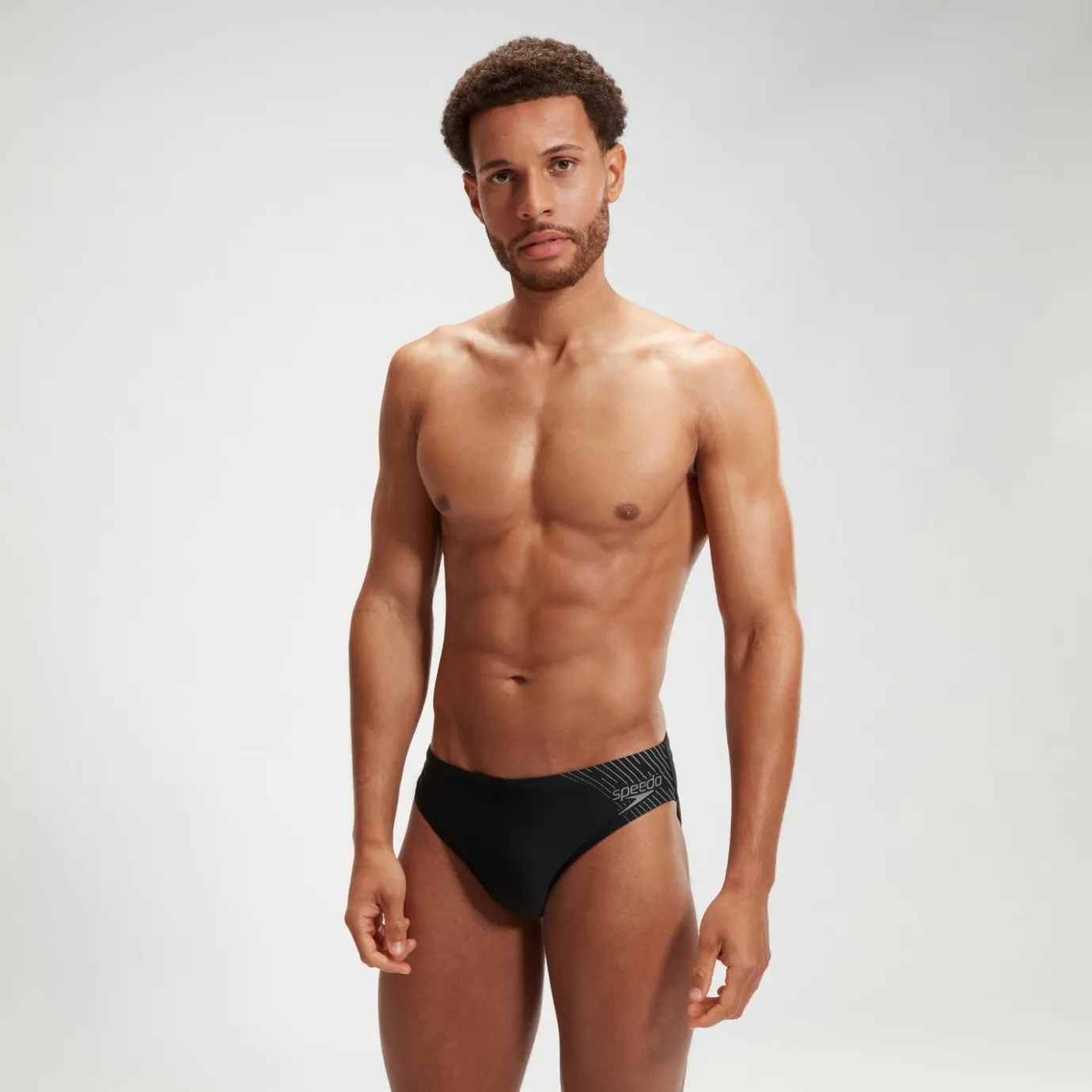 Men's Medley Logo 7cm Brief Black/Grey*Speedo Sale