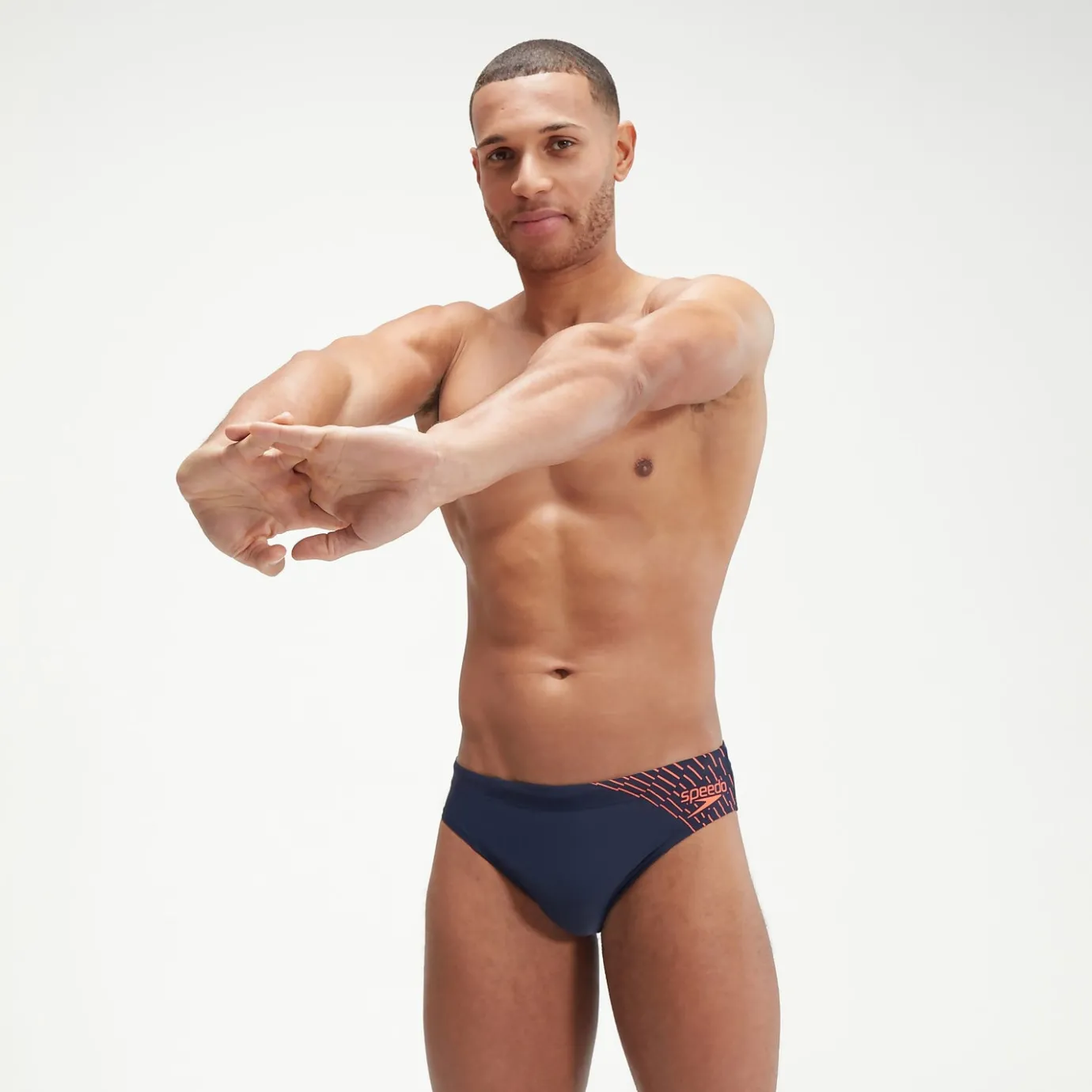 Men's Medley Logo 7cm Brief Navy/Orange*Speedo Flash Sale