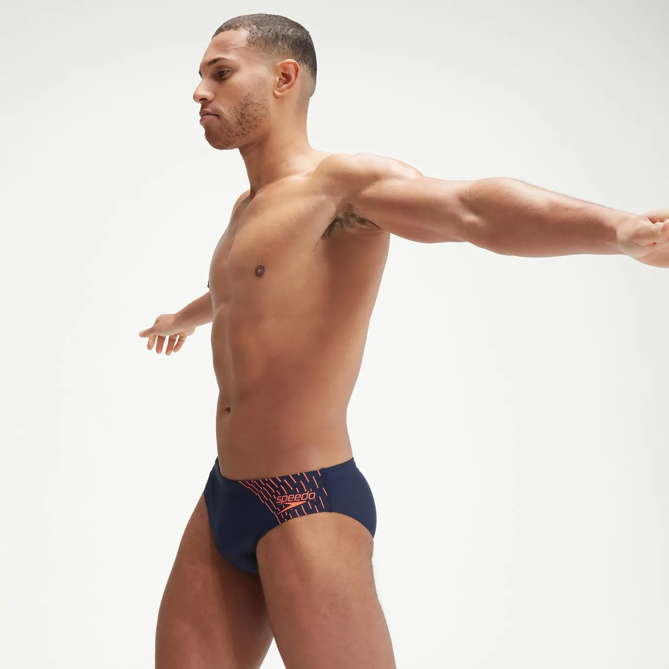 Men's Medley Logo 7cm Brief Navy/Orange*Speedo Flash Sale