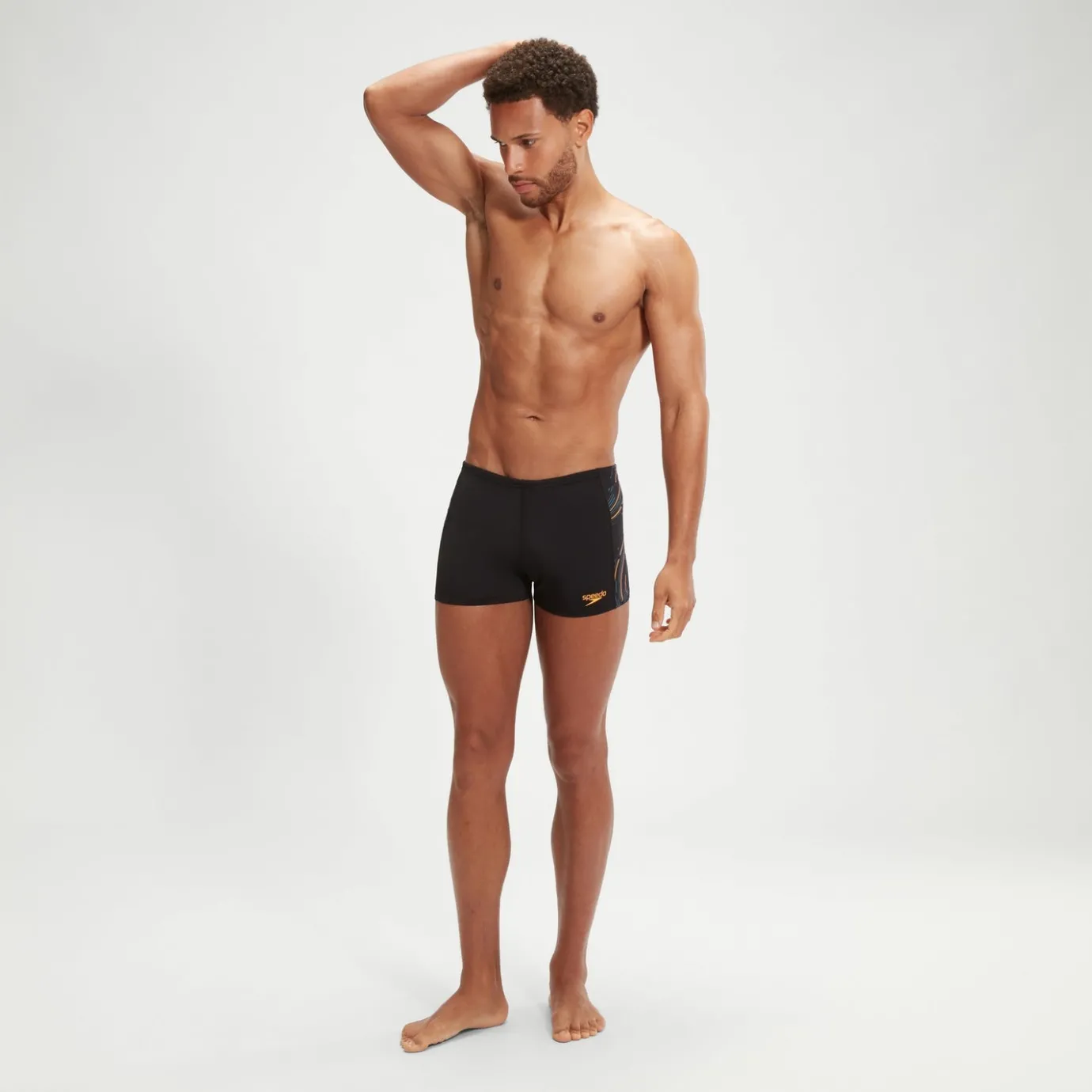 Men's Tech Panel Aquashort Black/Orange*Speedo Online