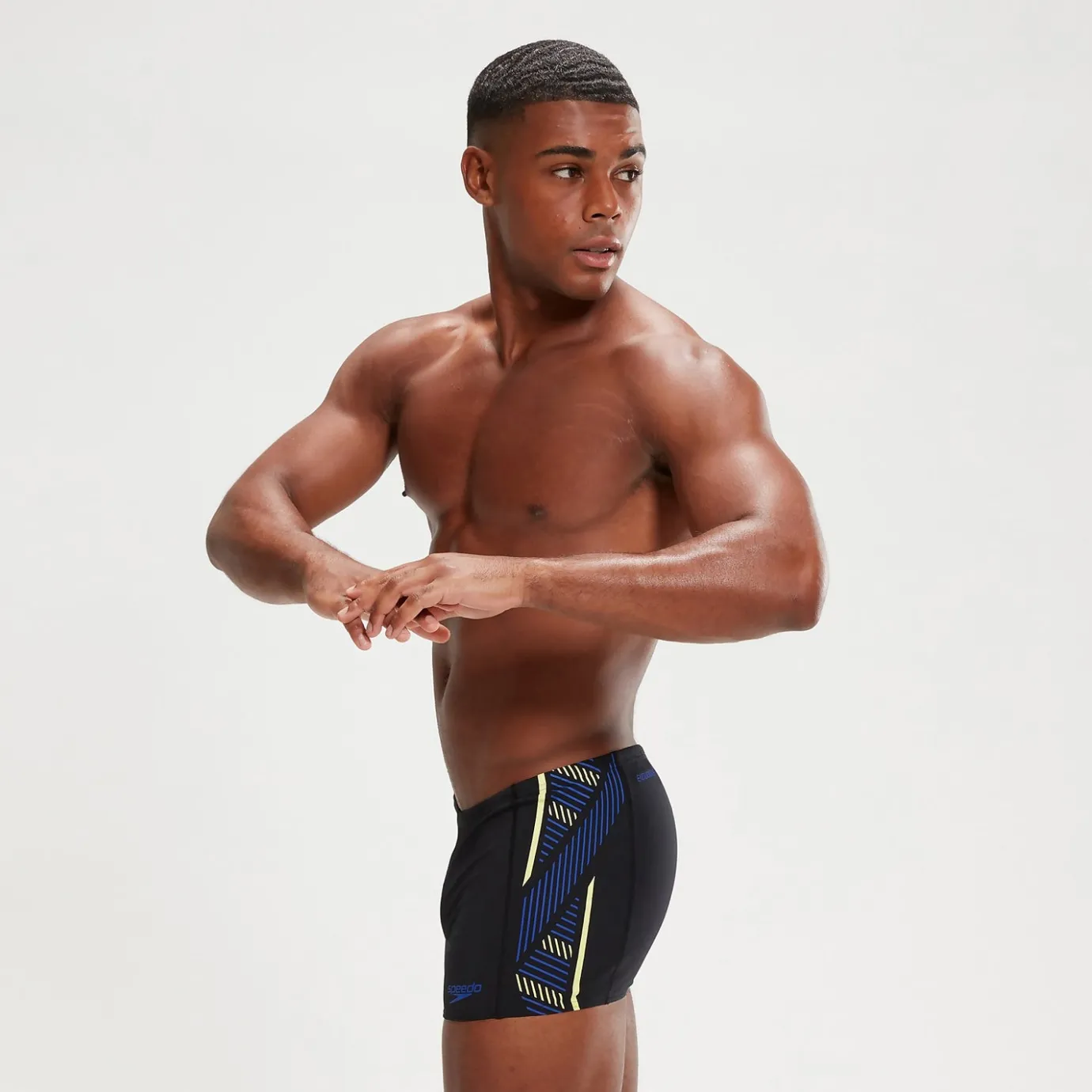 Men's Tech Panel Aquashorts Black/Blue*Speedo New