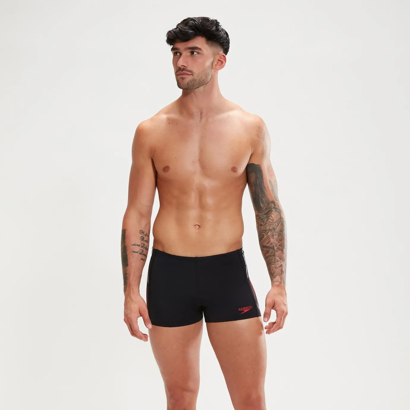 Men's Tech Panel Aquashorts Black/Red*Speedo Outlet
