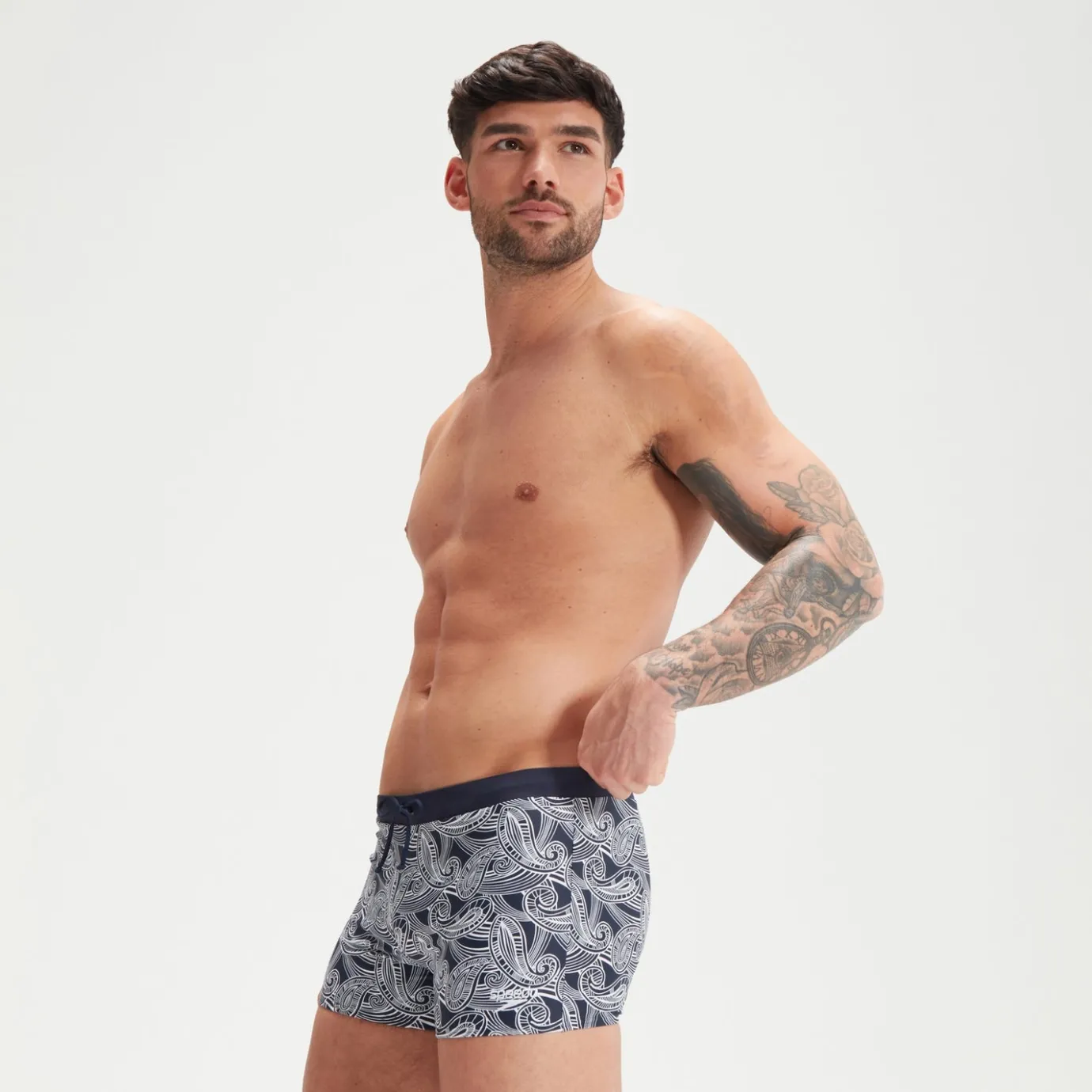Men's Valmilton Allover Aquashort Navy/White*Speedo Shop