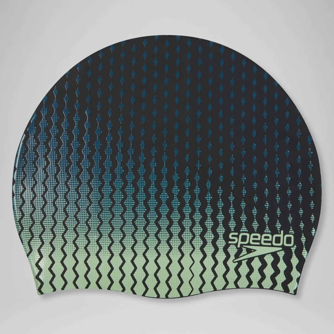 Printed Silicone Cap Black/Green*Speedo Clearance