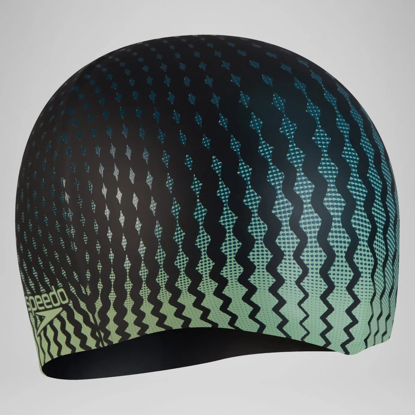 Printed Silicone Cap Black/Green*Speedo Clearance