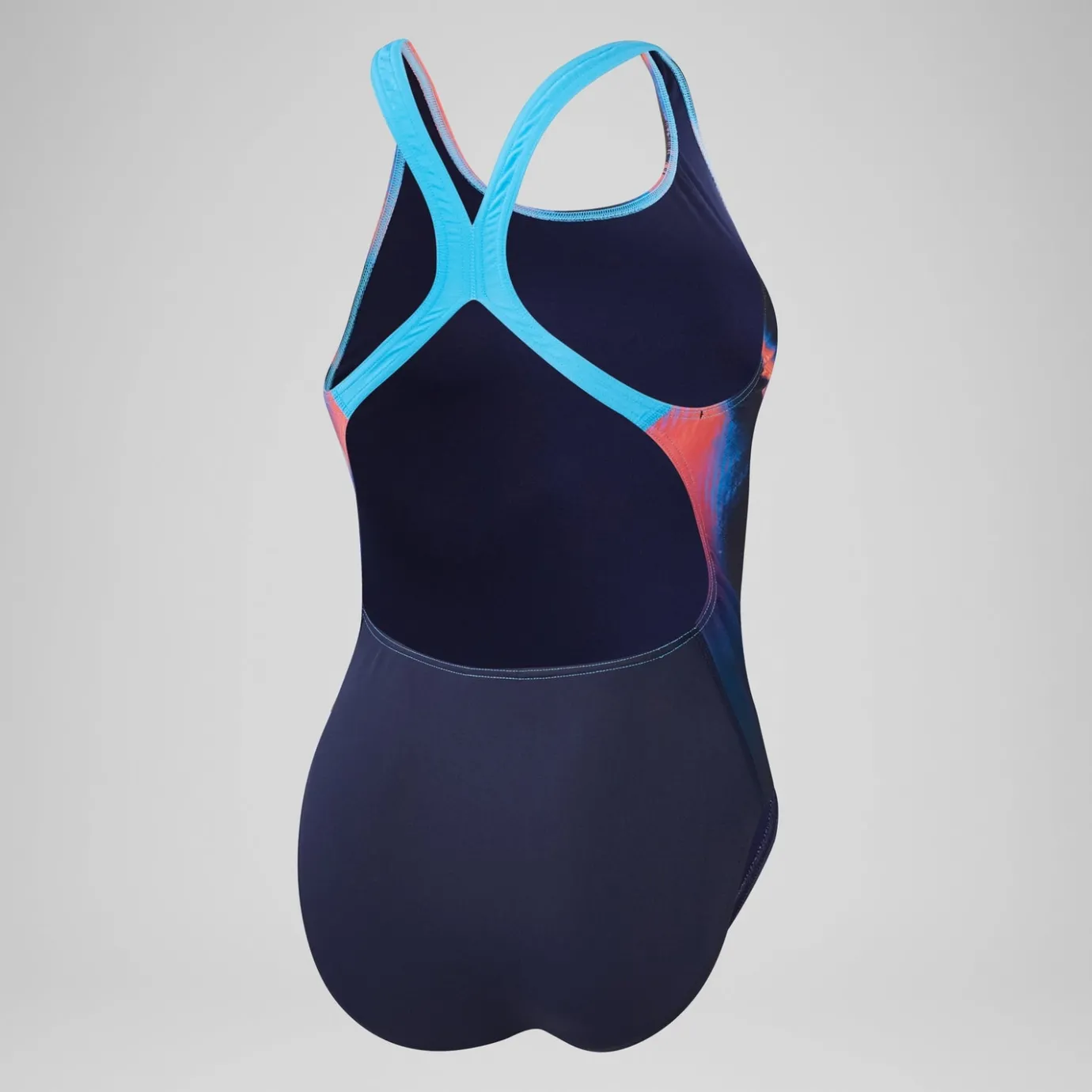 Women's Club Training Placement Digital Powerback Swimsuit Navy/Red*Speedo Sale