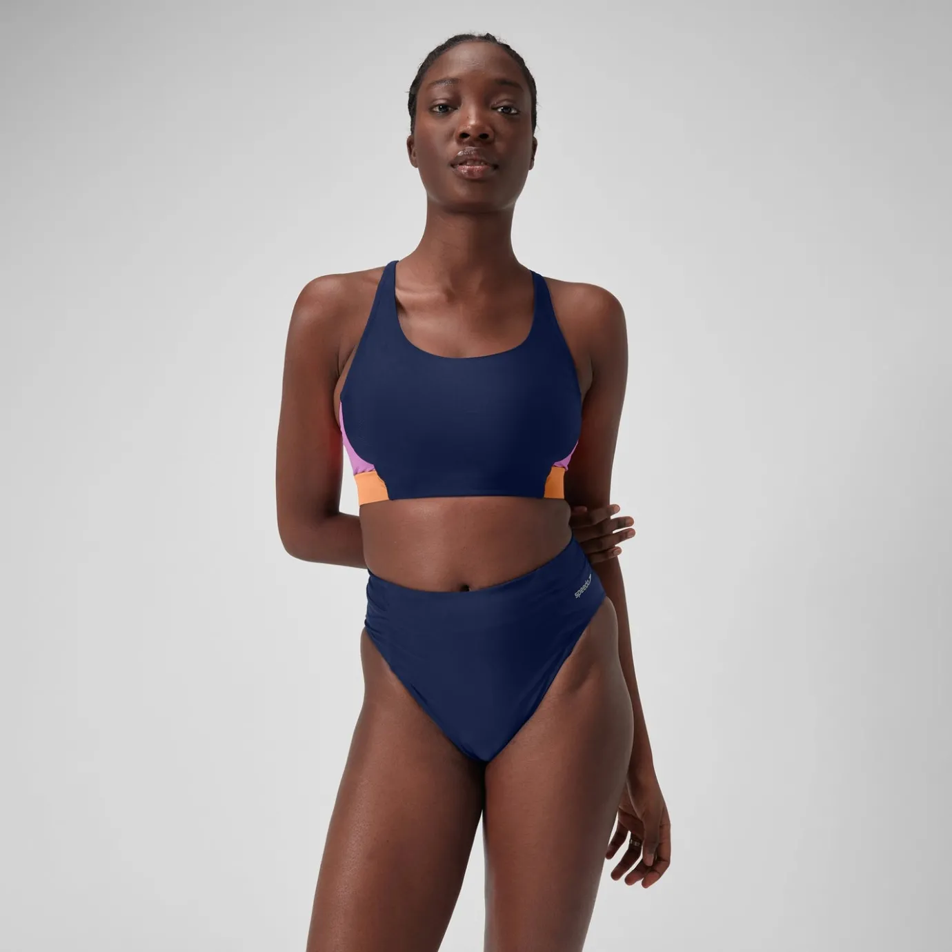 Women's Colourblock Bikini Top Blue*Speedo Clearance