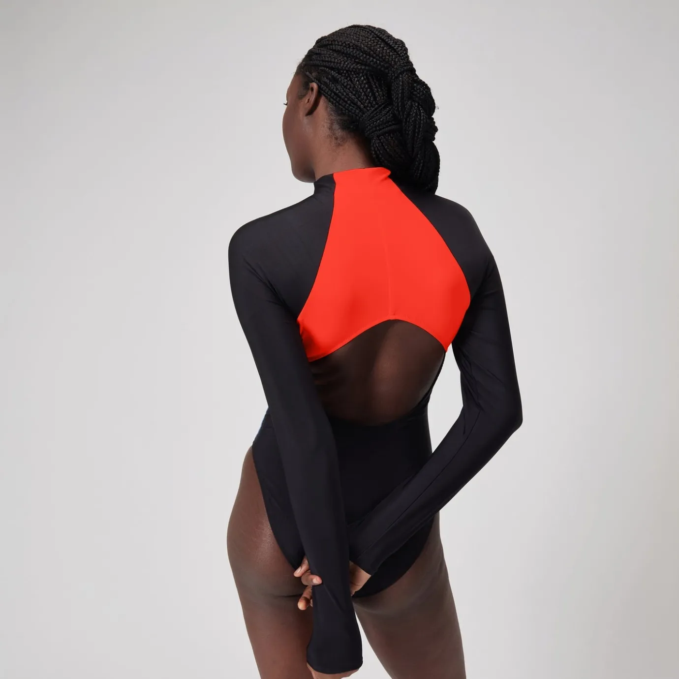 womens_colourblock_long_sleeve_zip_swimsuit_blackred_2.webp Women's Colourblock Long Sleeve Zip Swimsuit Black/Red*Speedo Outlet