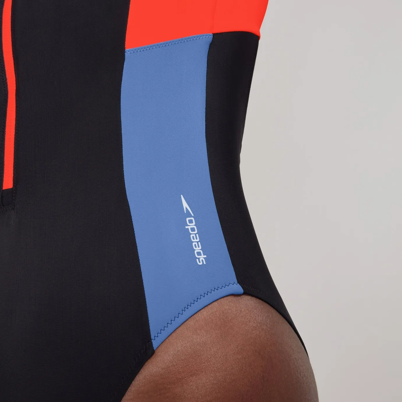 womens_colourblock_long_sleeve_zip_swimsuit_blackred_7.webp Women's Colourblock Long Sleeve Zip Swimsuit Black/Red*Speedo Outlet