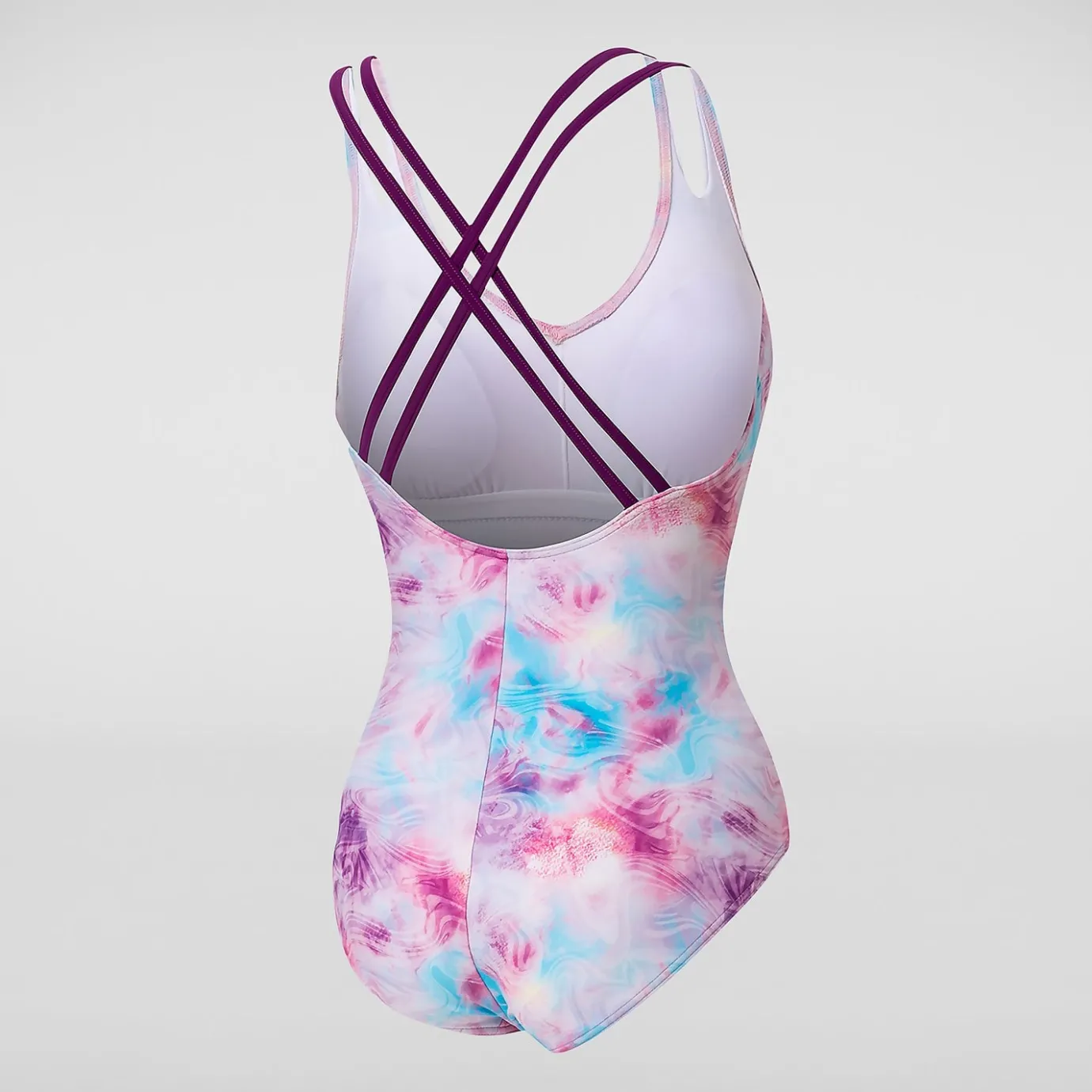 Women's Double Strap Printed Swimsuit Pink/Blue*Speedo Cheap