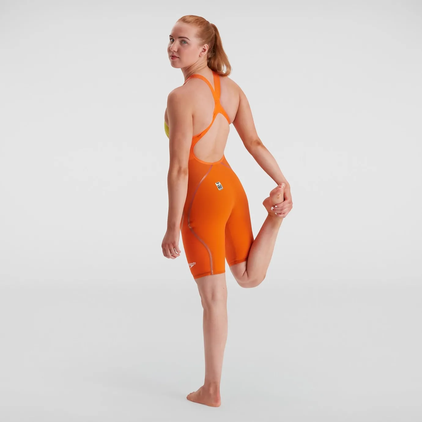 Women's Fastskin LZR Pure Intent Openback Kneeskin Orange/Yellow*Speedo Cheap