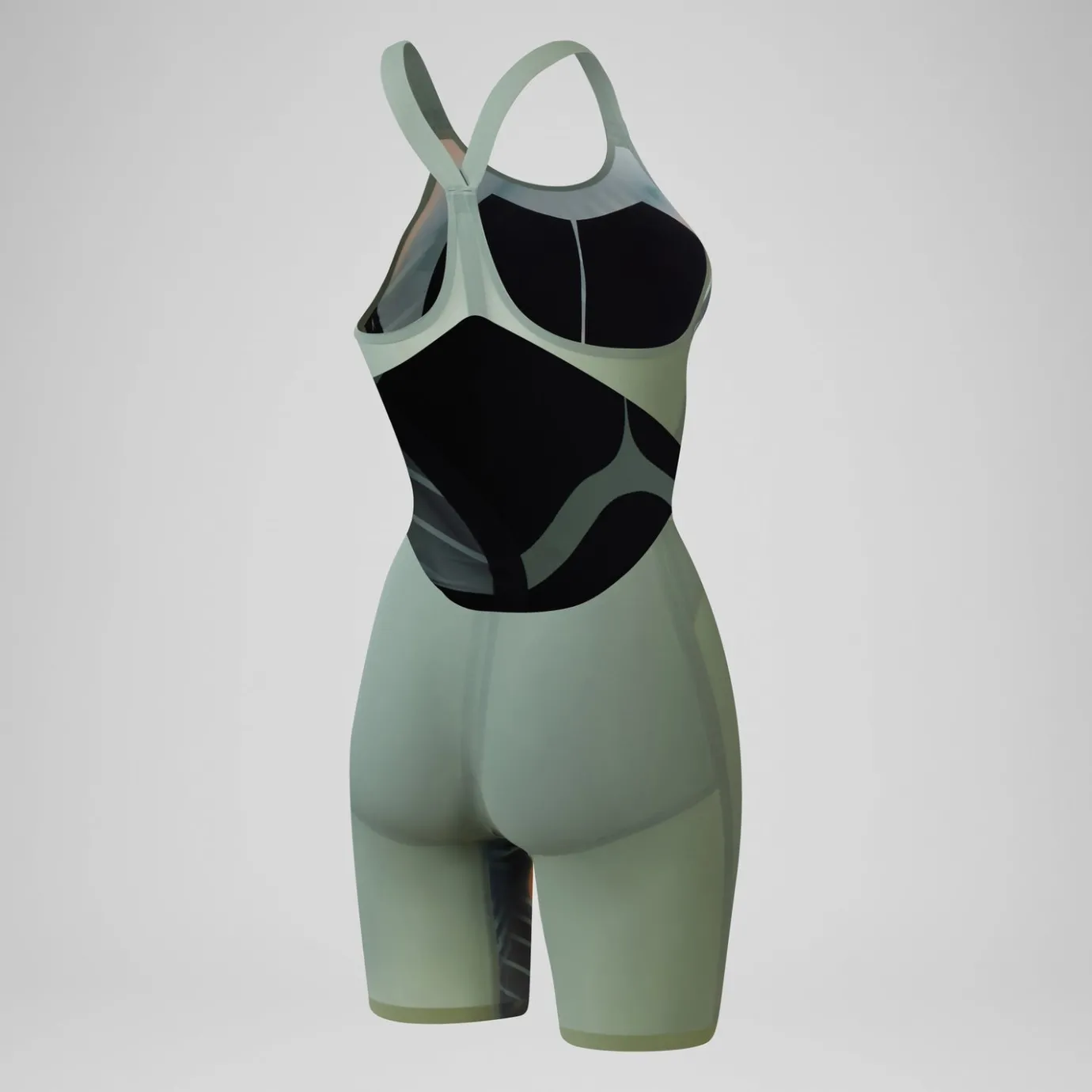 Women's Fastskin LZR Pure Valor 2.0 Openback Kneeskin Green/Orange*Speedo Cheap
