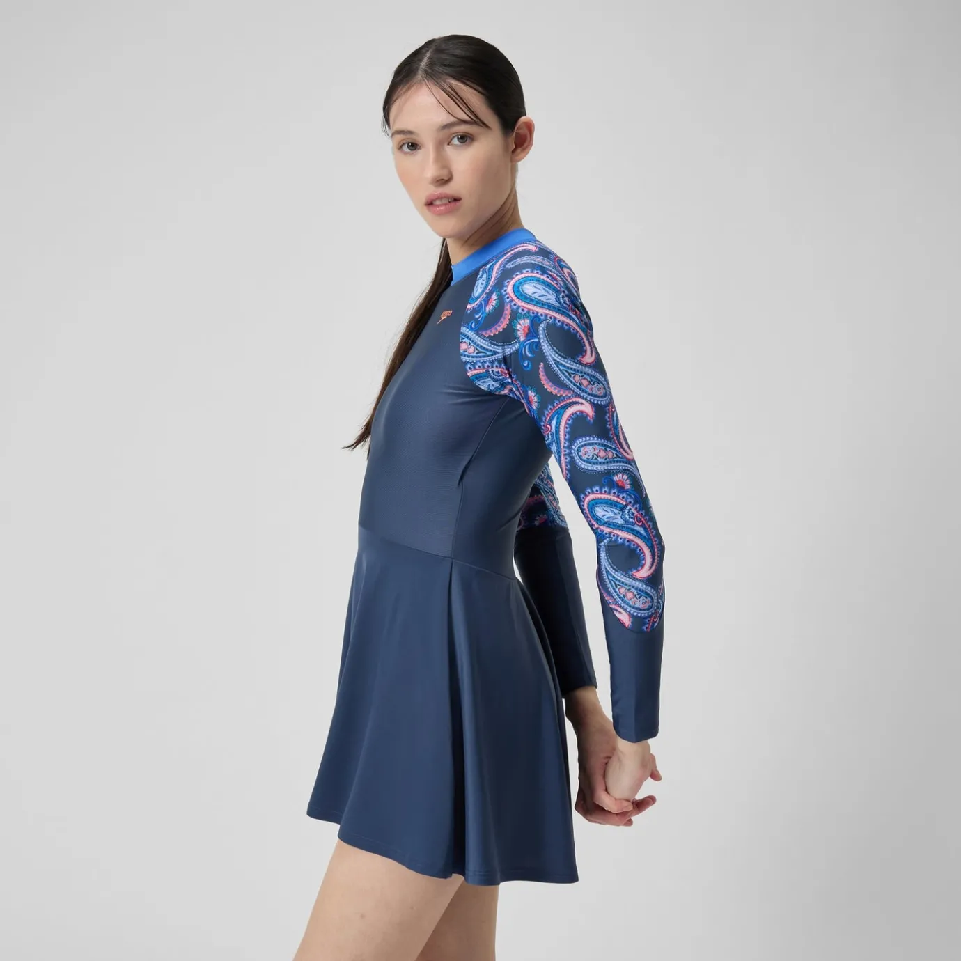 Women's Long Sleeve Swim Dress Navy/Blue*Speedo Hot