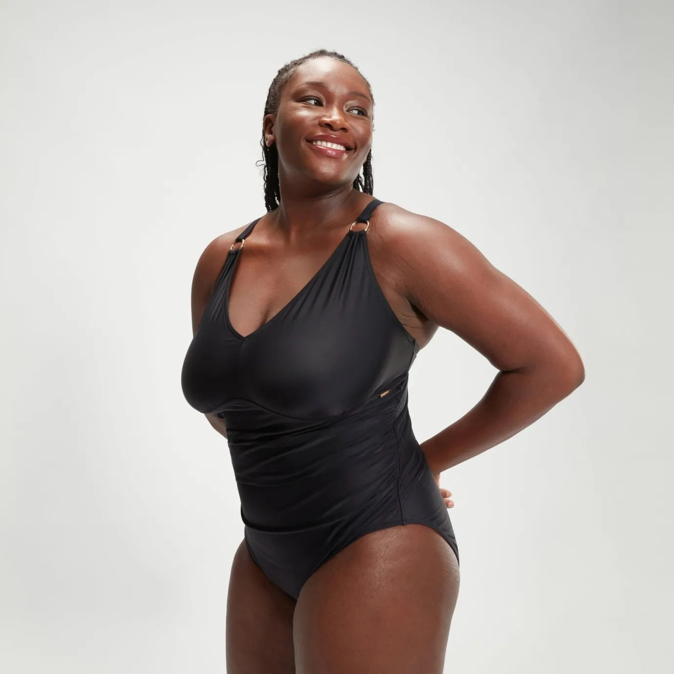 Women's Plus Size Shaping V Neck Swimsuit Black*Speedo Sale