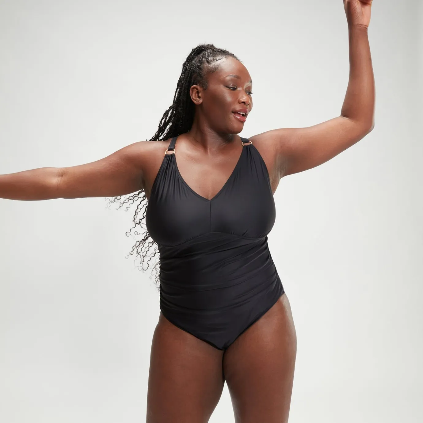 Women's Plus Size Shaping V Neck Swimsuit Black*Speedo Sale
