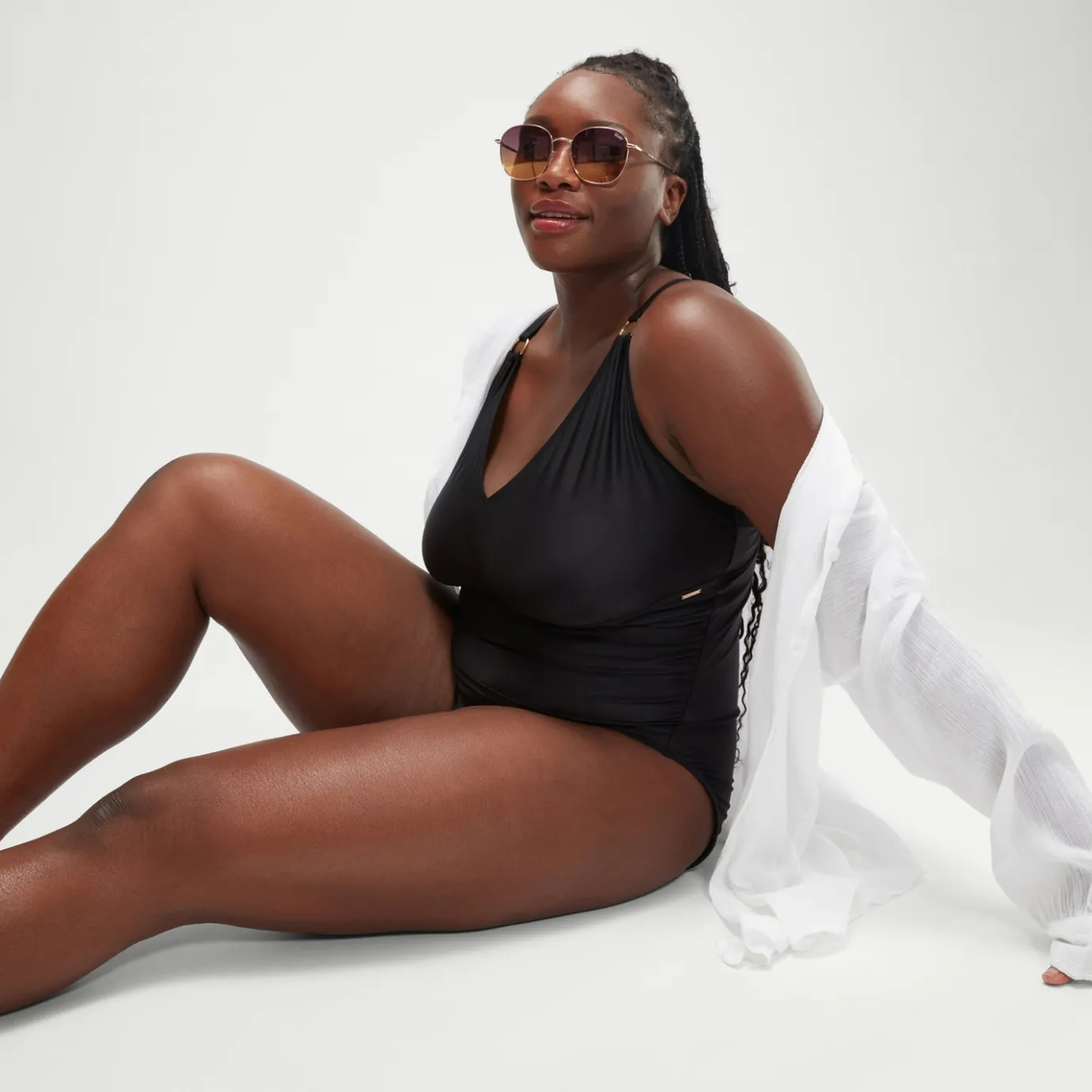Women's Plus Size Shaping V Neck Swimsuit Black*Speedo Sale