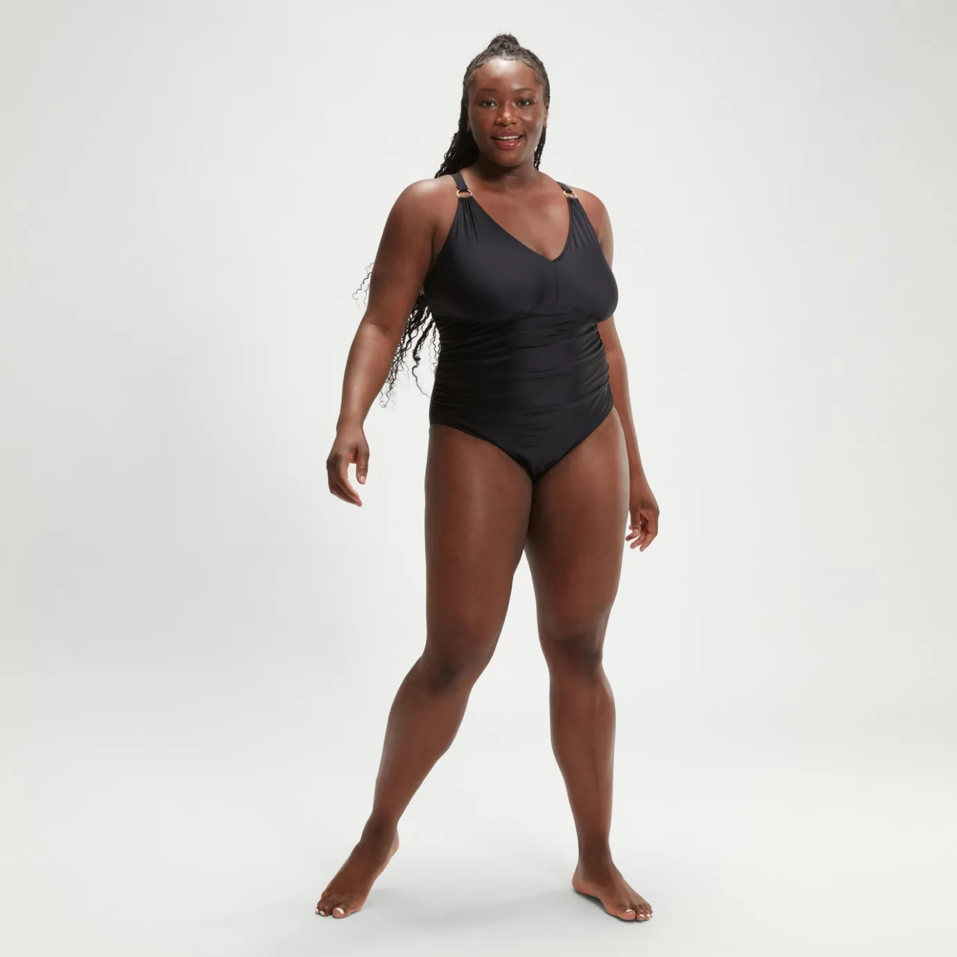 Women's Plus Size Shaping V Neck Swimsuit Black*Speedo Sale