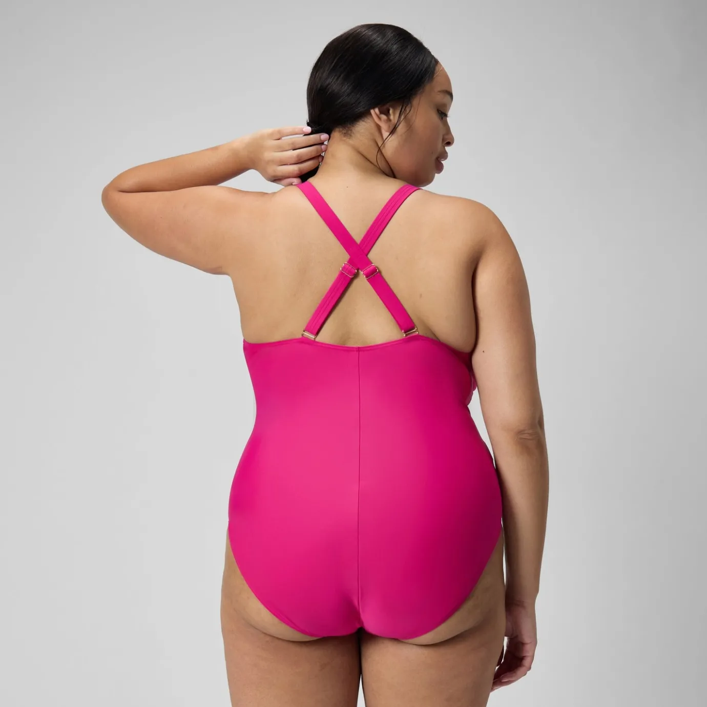 Women's Plus Size Shaping V Neck Swimsuit Purple*Speedo Fashion