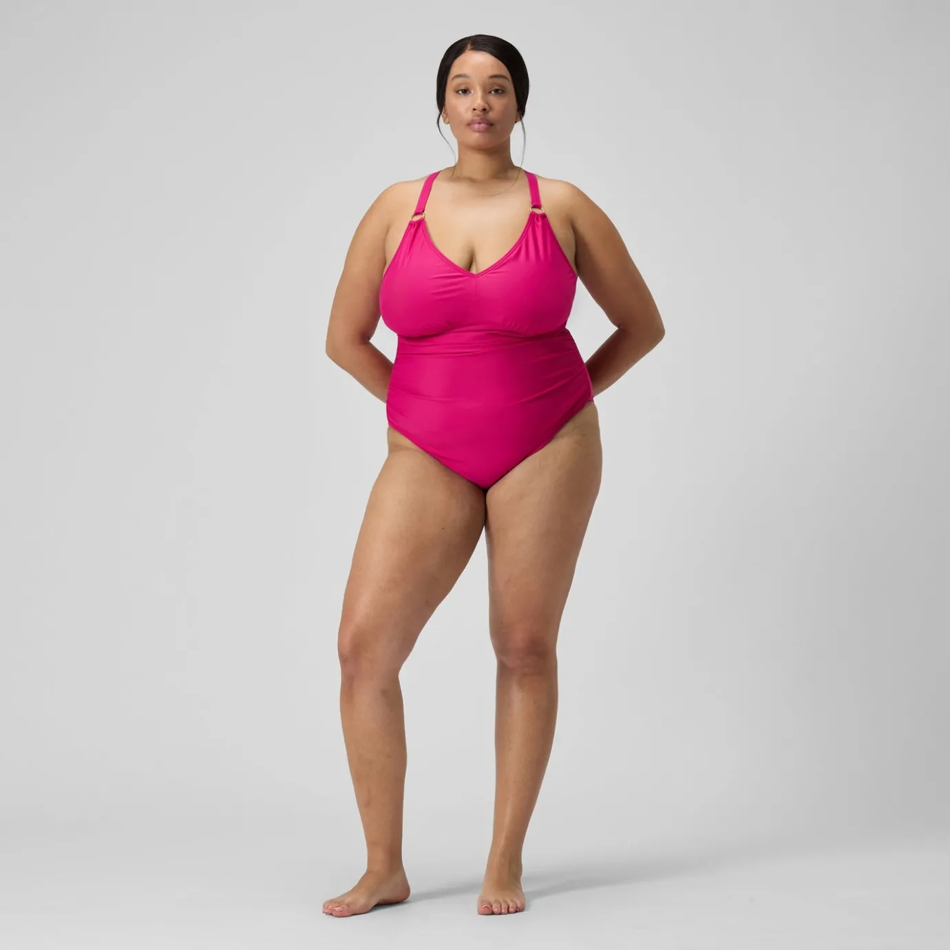 Women's Plus Size Shaping V Neck Swimsuit Purple*Speedo Fashion