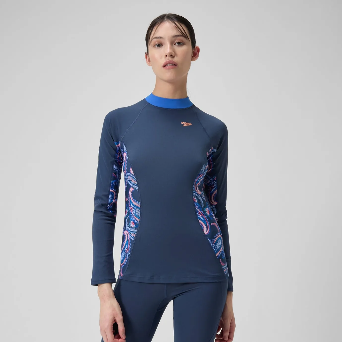 Women's Printed Long Sleeve Rash Top Navy*Speedo Sale