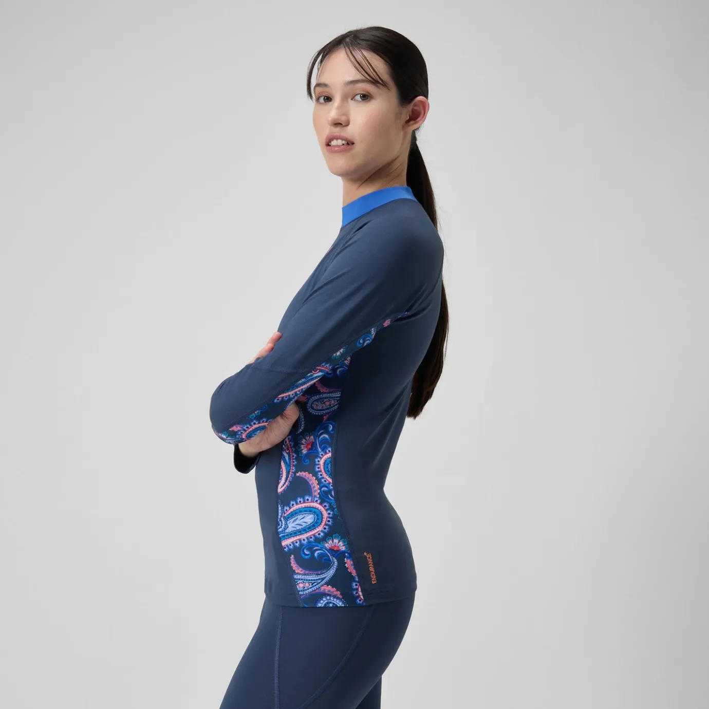 Women's Printed Long Sleeve Rash Top Navy*Speedo Sale