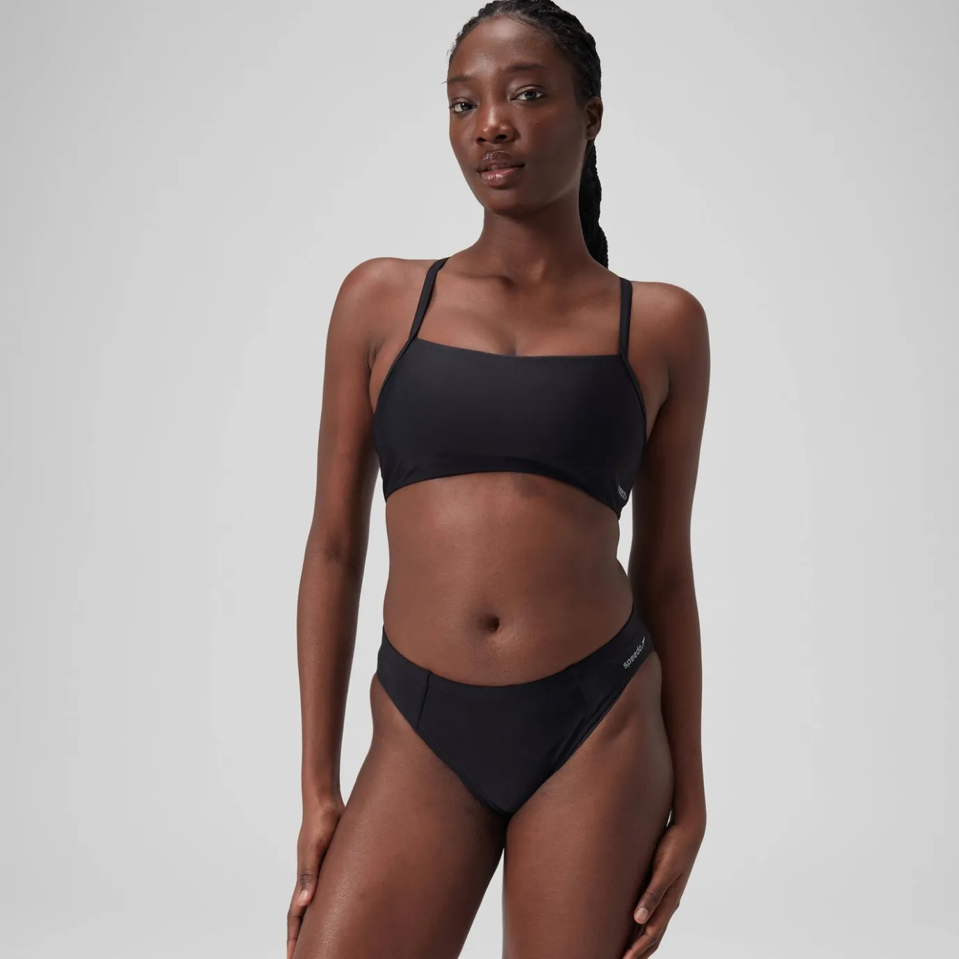 Women's Racerback Crop Top Dark Grey*Speedo New