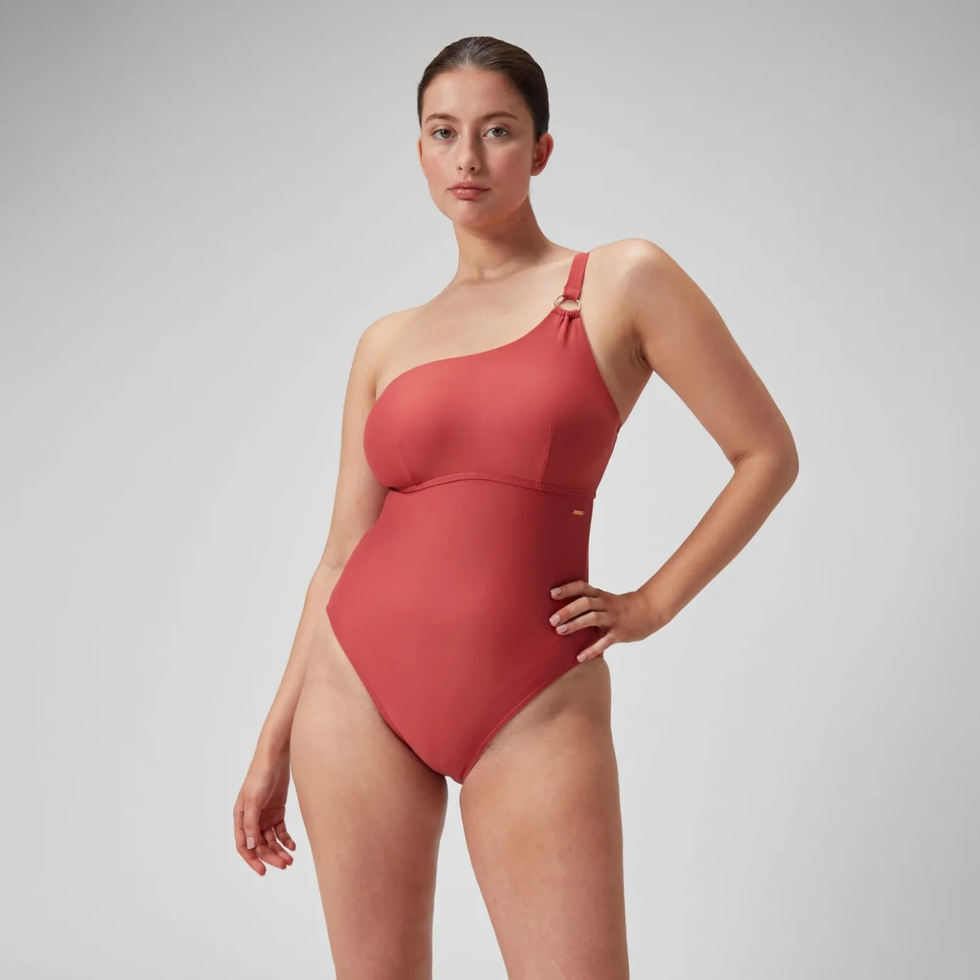 Women's Shaping Asymmetric Swimsuit Red*Speedo Online