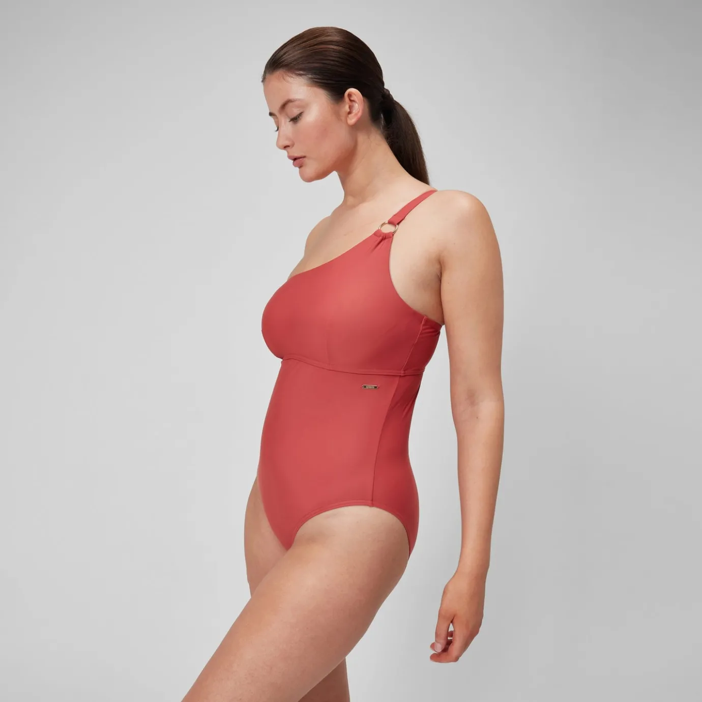 Women's Shaping Asymmetric Swimsuit Red*Speedo Online
