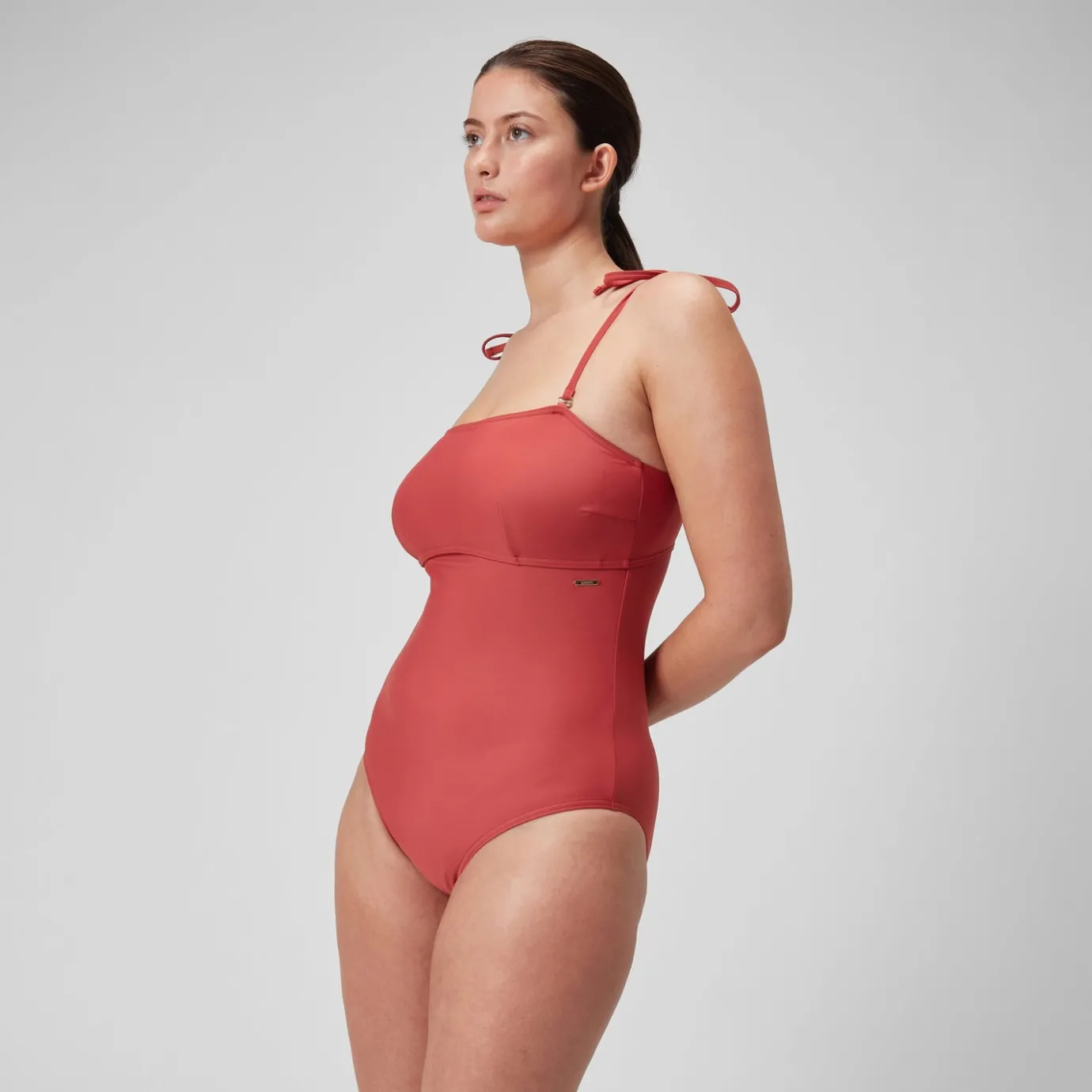 Women's Shaping Bandeau Swimsuit Red*Speedo Store