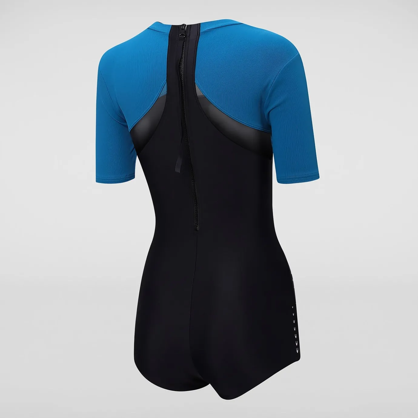 Women's Short Sleeved Low Leg Swimsuit Black/Blue*Speedo Store