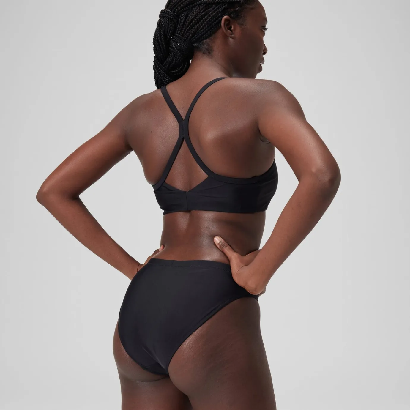 Women's Solid Classic Bikini Bottom Dark Grey*Speedo Clearance