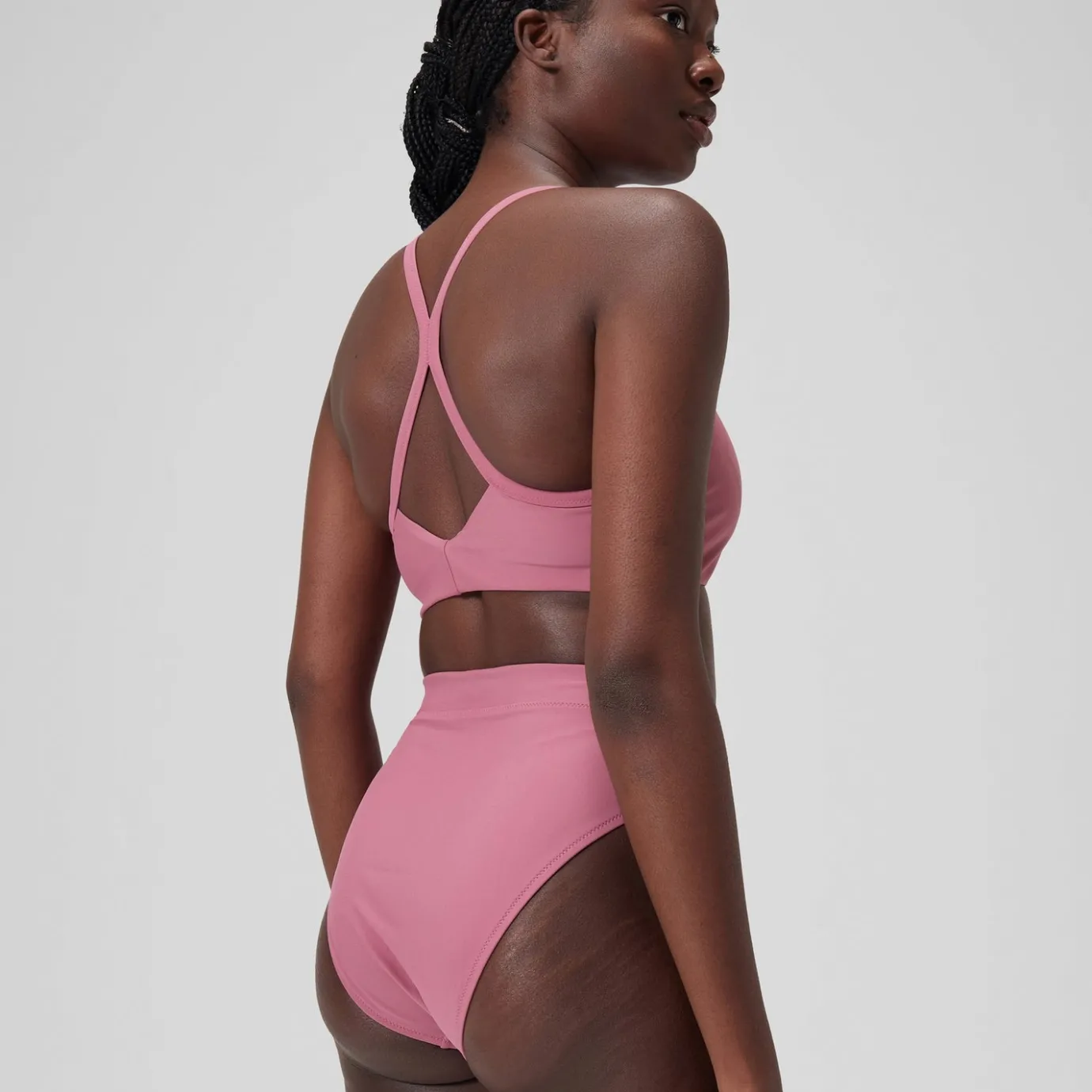 Women's Solid High Waisted Bikini Bottom Pink*Speedo Best Sale