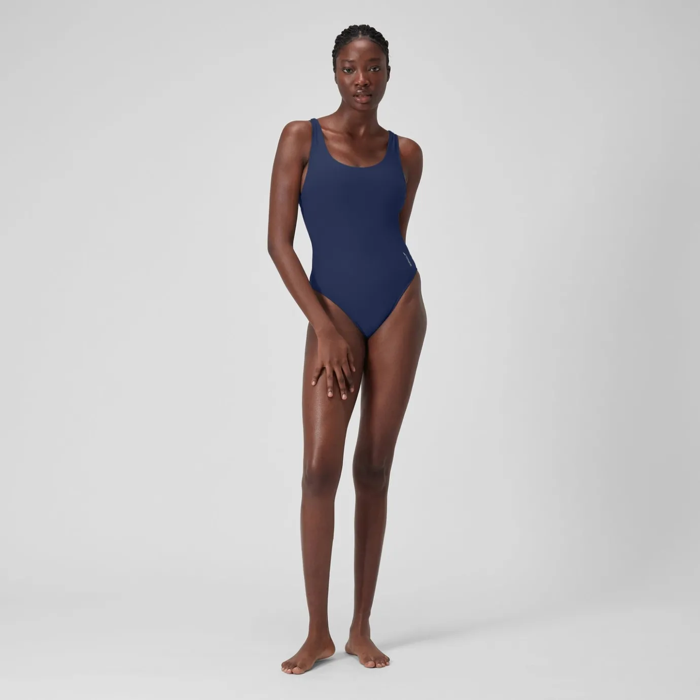 Women's Solid Scoop with Mesh Swimsuit Blue*Speedo Online