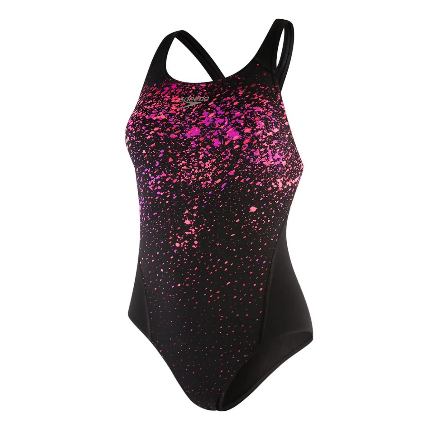 Women's Speckleflow Placement Racerback Swimsuit Black/Red*Speedo Best Sale