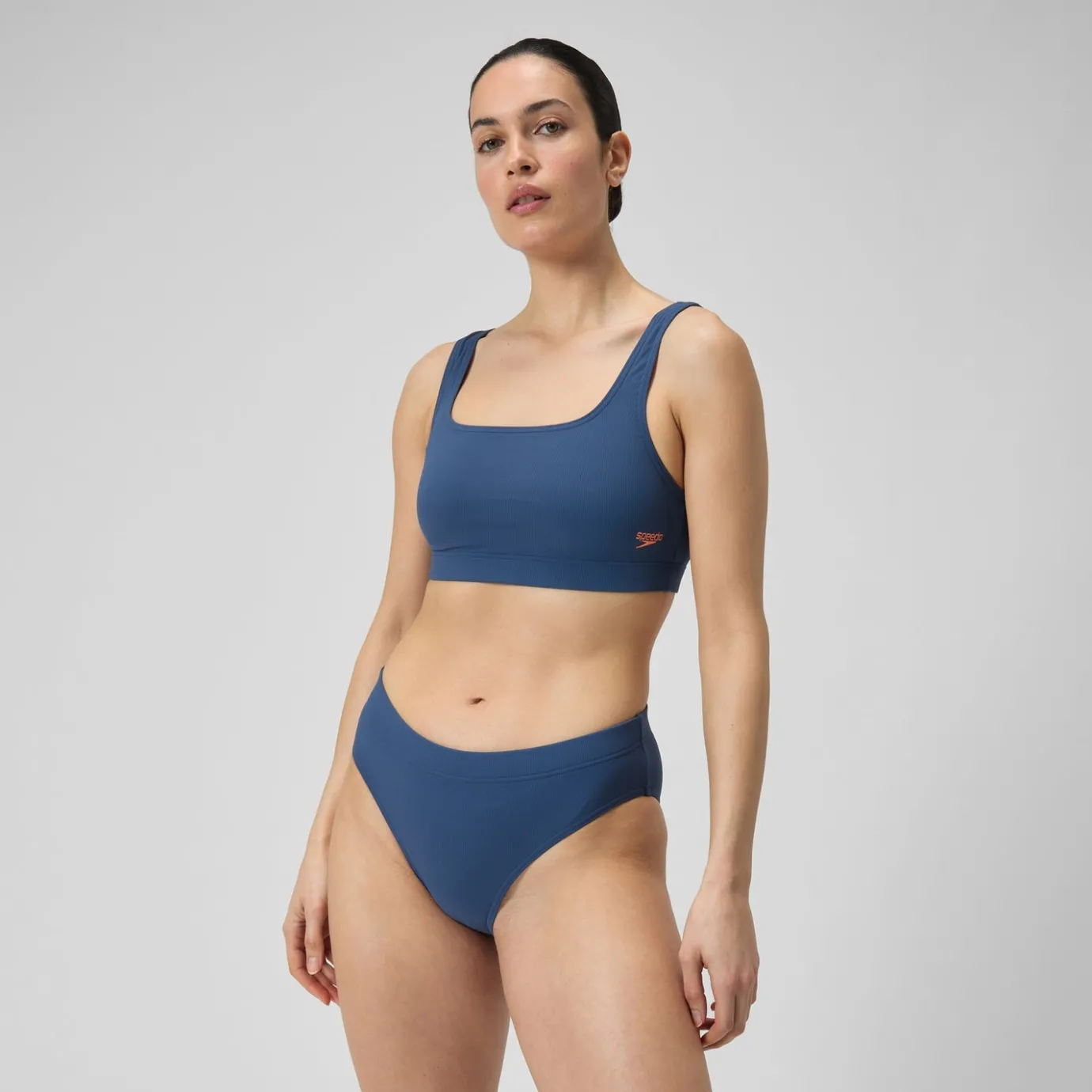 Women's Textured Deep U Back Bikini Navy*Speedo Flash Sale