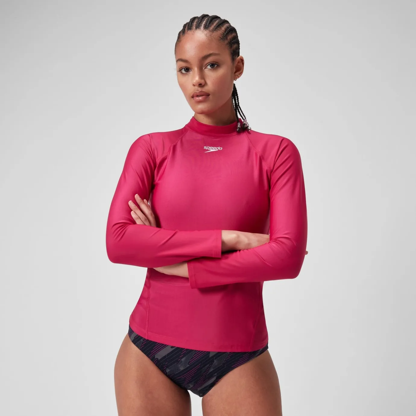 Women'sLong Sleeve Rash Top Purple*Speedo Best Sale