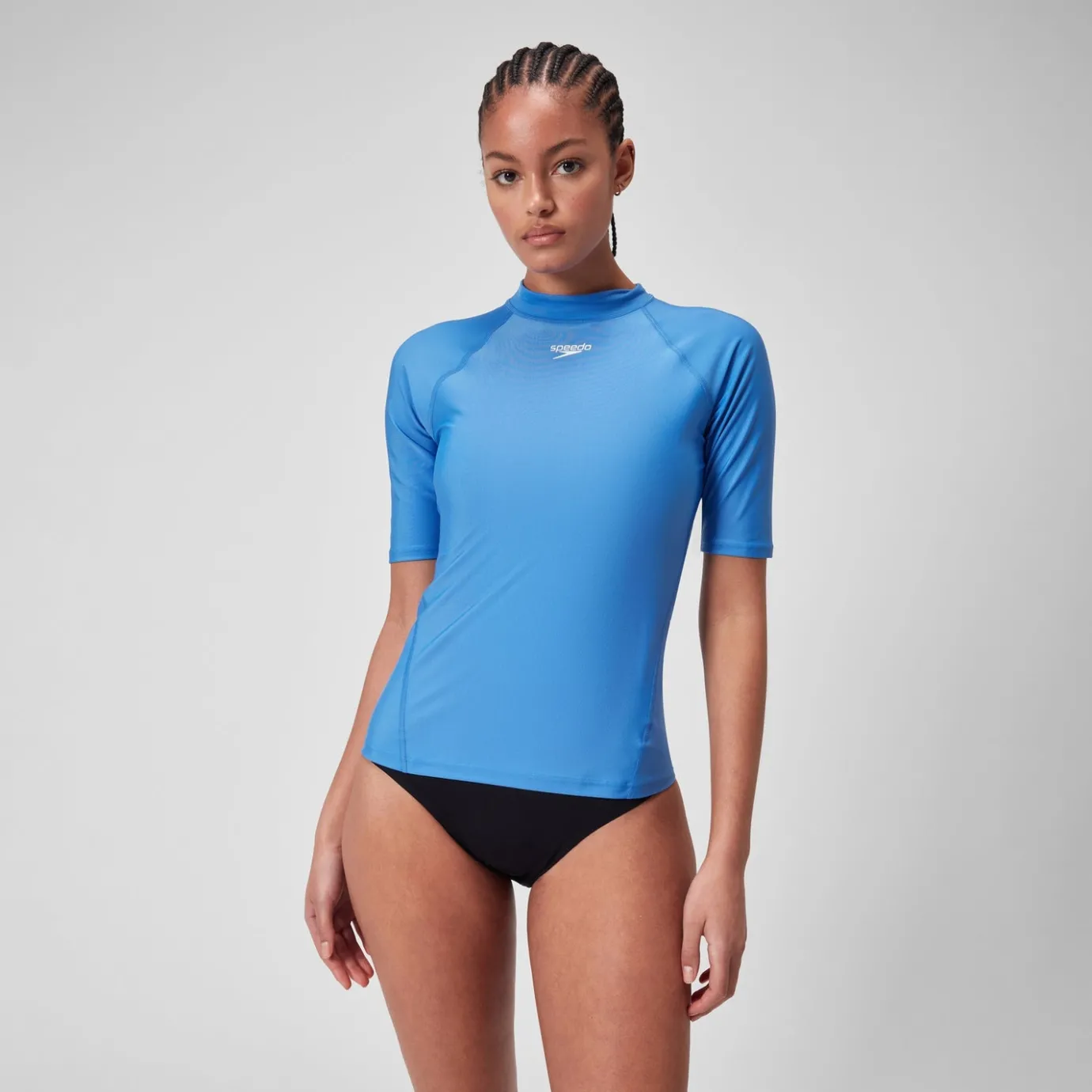 Women'sShort Sleeve Rash Top Blue*Speedo Cheap
